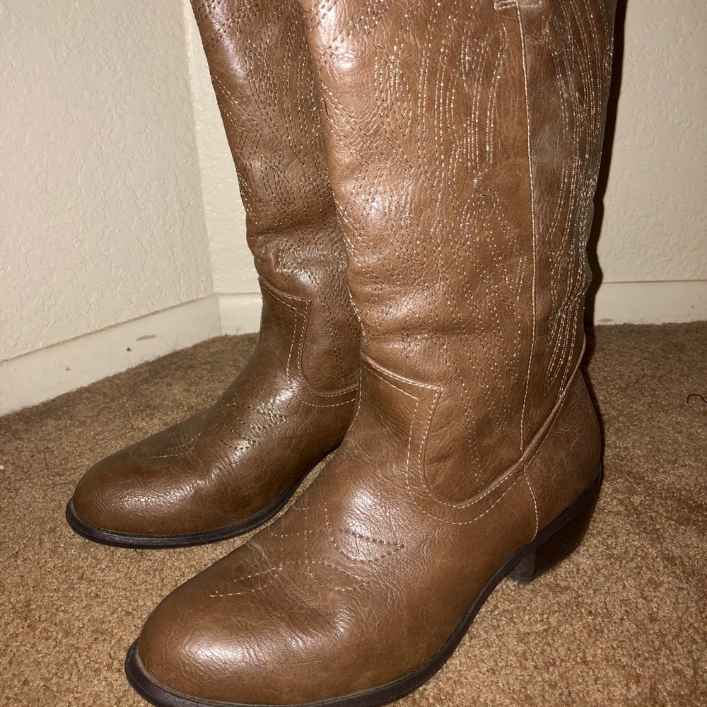 Brown cowboy boots